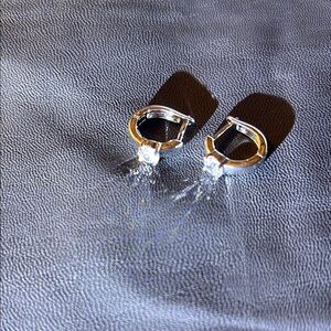 New Elegant Silver moissanite Hoop Earrings